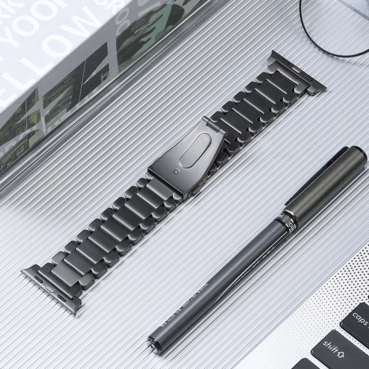 For Apple Watch Series 4 44mm Five Beads Titanium Steel Watch Band(Grey) - Watch Bands by PMC TechLife | Online Shopping South Africa | PMC TechLife
