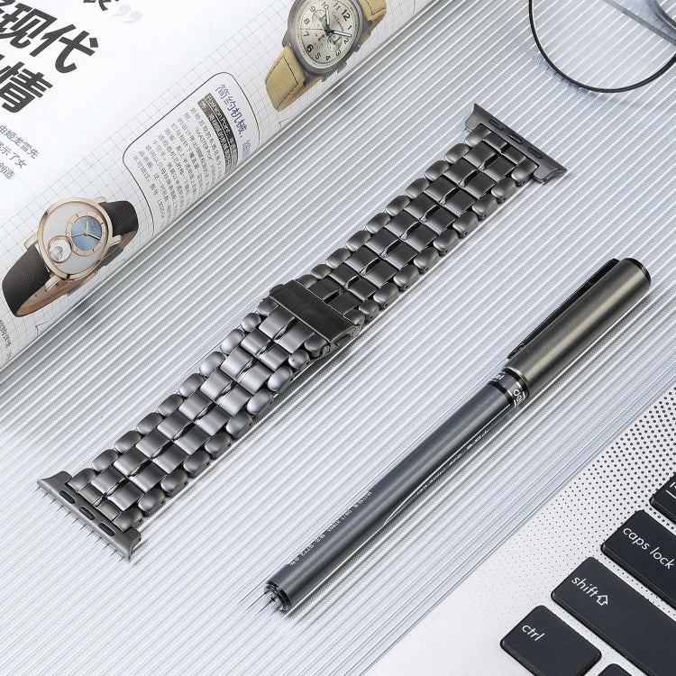 For Apple Watch 4 40mm Five Beads Titanium Steel Watch Band(Grey) - Watch Bands by PMC TechLife | Online Shopping South Africa | PMC TechLife