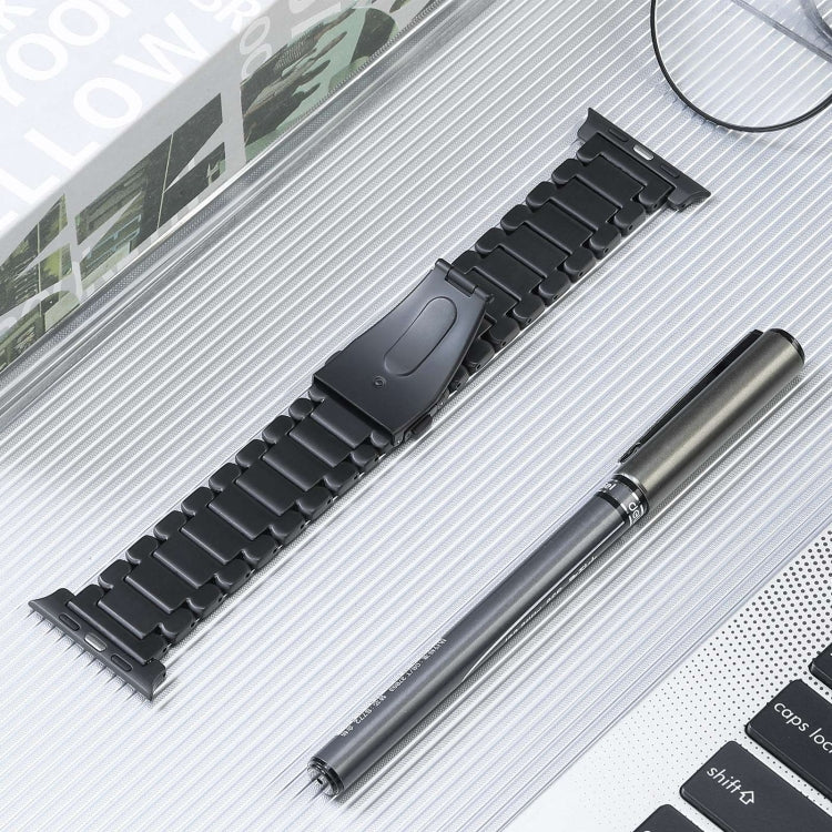 For Apple Watch Series 2 38mm Five Beads Titanium Steel Watch Band(Black) - Watch Bands by PMC TechLife | Online Shopping South Africa | PMC TechLife