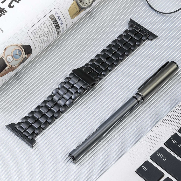 For Apple Watch SE 2023 40mm Five Beads Titanium Steel Watch Band(Black) - Watch Bands by PMC TechLife | Online Shopping South Africa | PMC TechLife