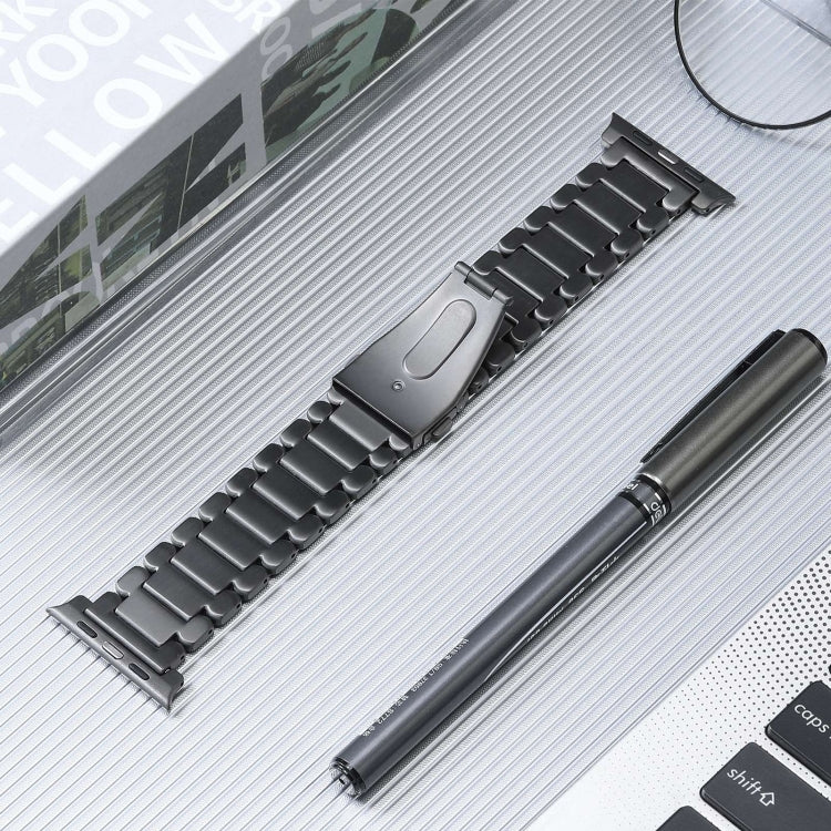For Apple Watch SE 2023 40mm Five Beads Titanium Steel Watch Band(Grey) - Watch Bands by PMC TechLife | Online Shopping South Africa | PMC TechLife