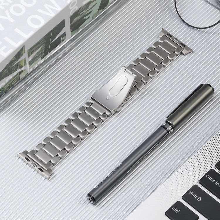 For Apple Watch SE 2023 40mm Five Beads Titanium Steel Watch Band(Silver) - Watch Bands by PMC TechLife | Online Shopping South Africa | PMC TechLife