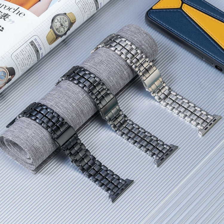 For Apple Watch SE 2023 40mm Five Beads Titanium Steel Watch Band(Grey) - Watch Bands by PMC TechLife | Online Shopping South Africa | PMC TechLife