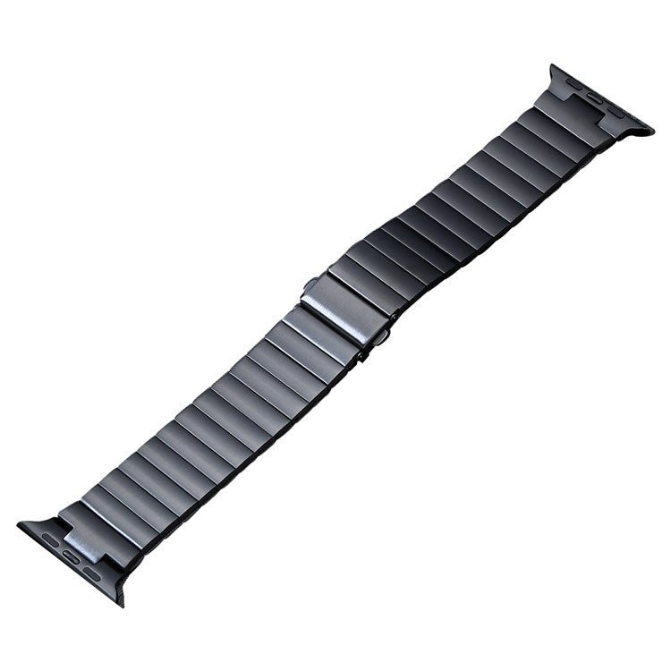 For Apple Watch 38mm Flat Buckle Stainless Steel Watch Band(Black) - free shipping - PMC TechLife - Order now!