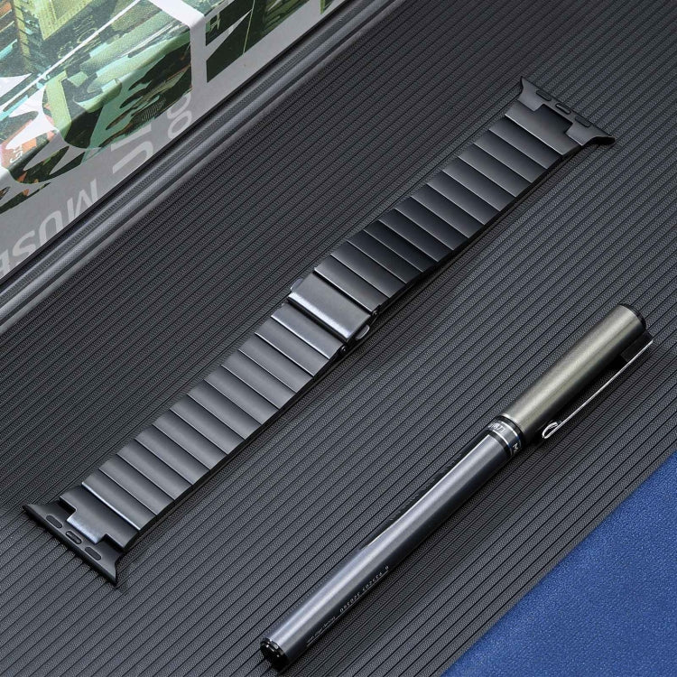 For Apple Watch 38mm Flat Buckle Stainless Steel Watch Band(Black) - free shipping - PMC TechLife - Order now!