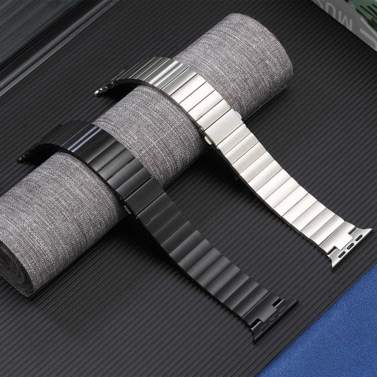 For Apple Watch Ultra 2 49mm Flat Buckle Stainless Steel Watch Band(Black) - Watch Bands by PMC TechLife | Online Shopping South Africa | PMC TechLife