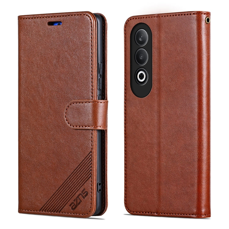 For OPPO K12 AZNS Sheepskin Texture Flip Leather Phone Case(Brown) - free shipping - PMC TechLife - Order now!