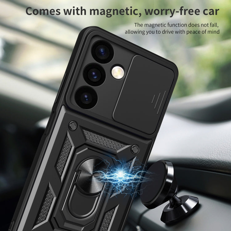 For Samsung Galaxy S24 5G Sliding Camera Cover Design TPU+PC Phone Case(Green) - Galaxy S24 5G Cases by PMC TechLife | Online Shopping South Africa | PMC TechLife