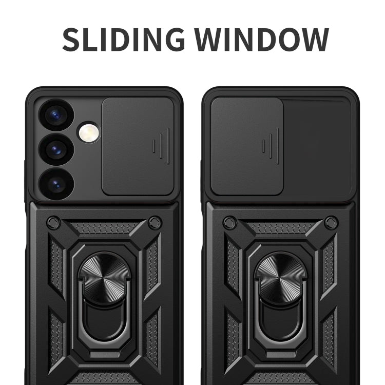 For Samsung Galaxy S24 5G Sliding Camera Cover Design TPU+PC Phone Case(Gold) - Galaxy S24 5G Cases by PMC TechLife | Online Shopping South Africa | PMC TechLife