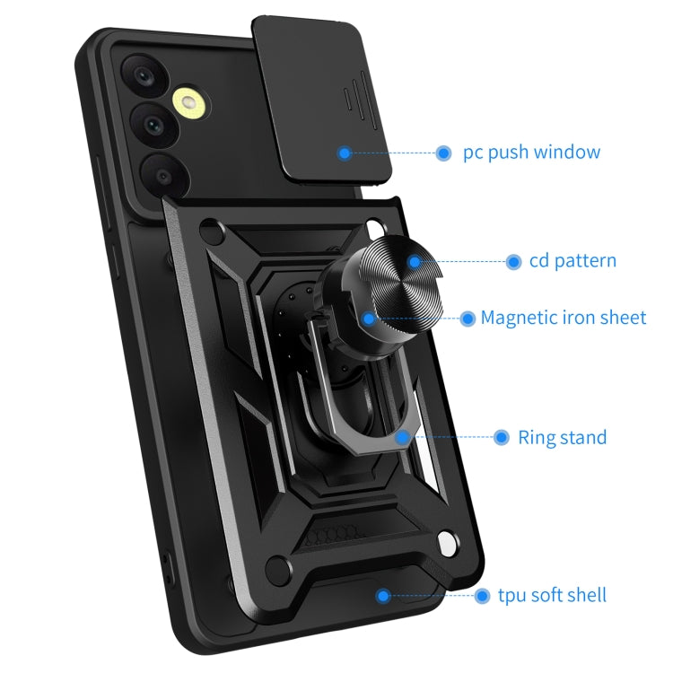 For Samsung Galaxy A25 5G Sliding Camera Cover Design TPU+PC Phone Case(Black) - Galaxy Phone Cases by PMC TechLife | Online Shopping South Africa | PMC TechLife