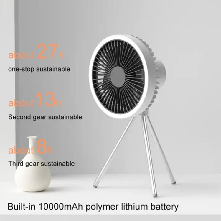 DQ212 10000mAh Outdoor Portable Camping Fan Tent Hanging Vertical Light(Black Grey) - Electric Fans by PMC TechLife | Online Shopping South Africa | PMC TechLife | Buy Now Pay Later Mobicred