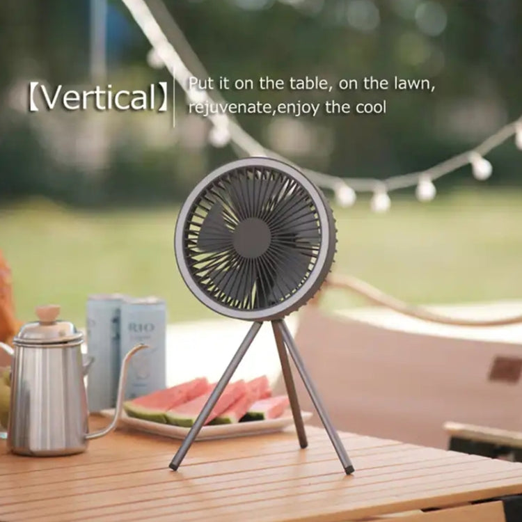 DQ212 10000mAh Outdoor Portable Camping Fan Tent Hanging Vertical Light(Black Grey) - Electric Fans by PMC TechLife | Online Shopping South Africa | PMC TechLife | Buy Now Pay Later Mobicred
