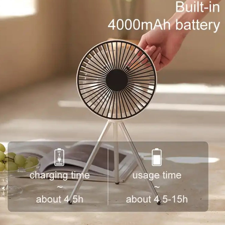 DQ213 4000mAh Outdoor Portable Camping Fan Tent Hanging Vertical Light(Black Grey) - Electric Fans by PMC TechLife | Online Shopping South Africa | PMC TechLife | Buy Now Pay Later Mobicred
