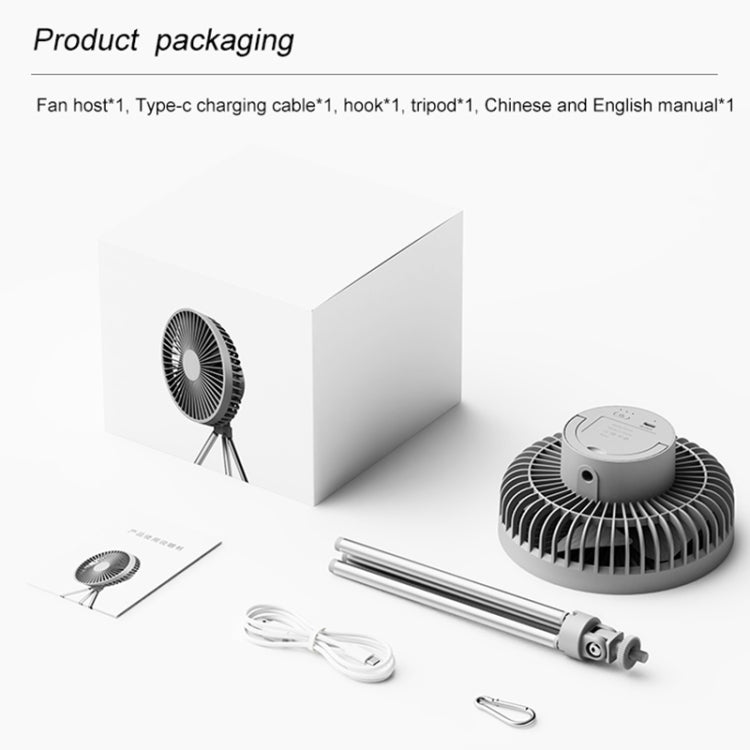 DQ213 4000mAh Outdoor Portable Camping Fan Tent Hanging Vertical Light(Black Grey) - Electric Fans by PMC TechLife | Online Shopping South Africa | PMC TechLife | Buy Now Pay Later Mobicred