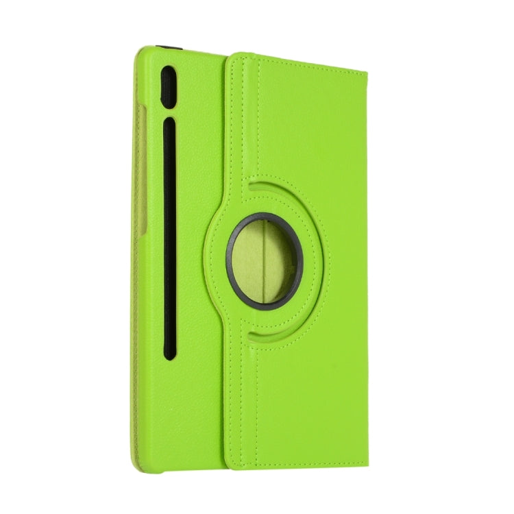 For Samsung Galaxy Tab S10 FE / S9 FE / S9 Litchi Texture 360 Degrees Rotation Holder Leather Tablet Case(Green) - free shipping - PMC Jewellery - Order now!