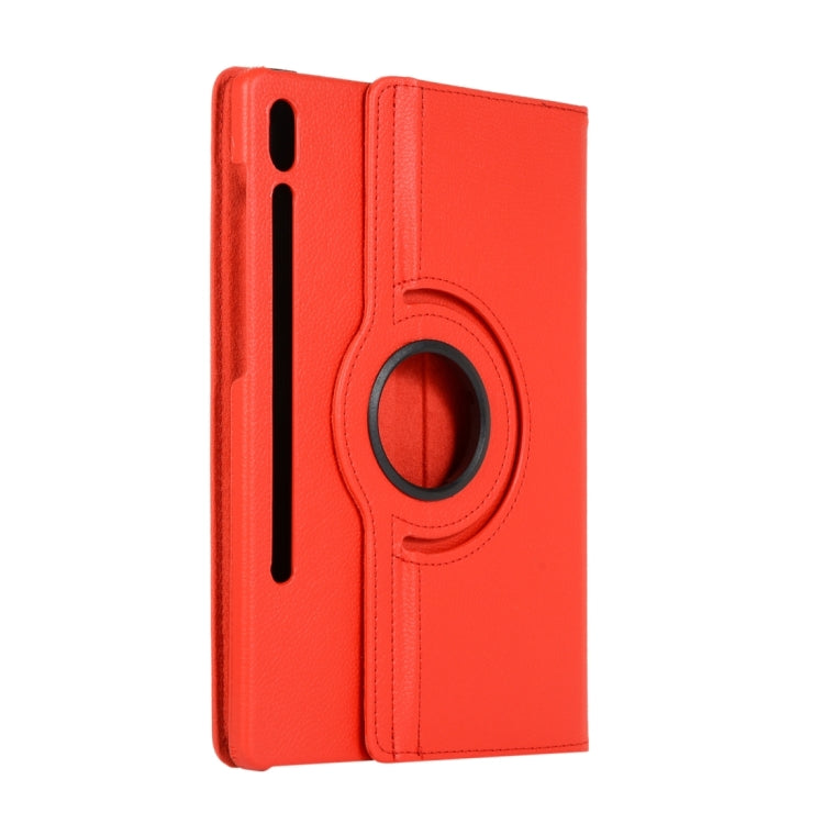 For Samsung Galaxy Tab S9+ / Tab S10+ Litchi Texture 360 Degrees Rotation Holder Leather Tablet Case(Red) - free shipping - PMC Jewellery - Order now!