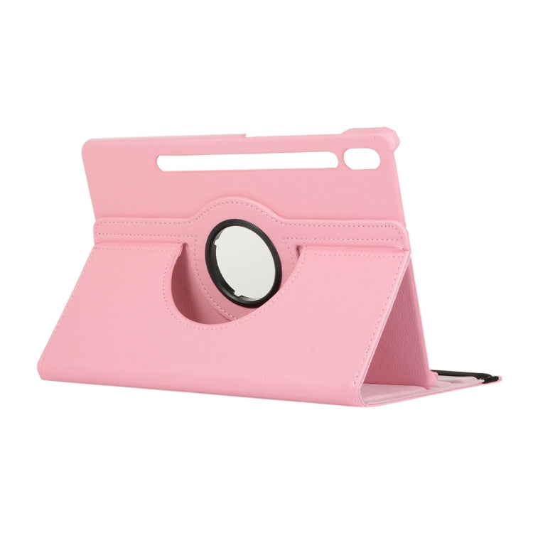 For Samsung Galaxy Tab S9+ / Tab S10+ Litchi Texture 360 Degrees Rotation Holder Leather Tablet Case(Pink) - Galaxy Tab S9+ Cases by PMC Jewellery | Online Shopping South Africa | PMC Jewellery | Buy Now Pay Later Mobicred