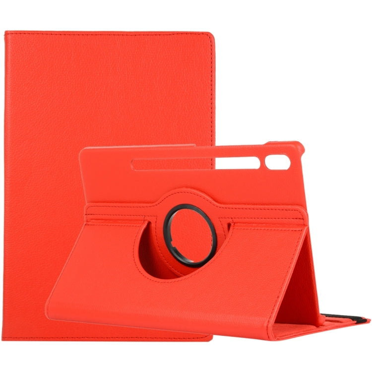 For Samsung Galaxy Tab S9 Ultra Litchi Texture 360 Degrees Rotation Holder Leather Tablet Case(Red) - free shipping - PMC Jewellery - Order now!