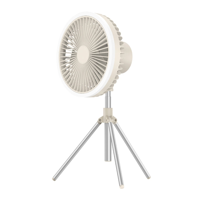 DQ216 10000mAh Outdoor Portable Liftable Swivel Head Camping Fan Tent Hanging Vertical Colorful Light with Remote Control(Khaki) - Electric Fans by PMC TechLife | Online Shopping South Africa | PMC TechLife | Buy Now Pay Later Mobicred