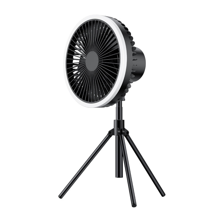 DQ216 10000mAh Outdoor Portable Liftable Swivel Head Camping Fan Tent Hanging Vertical Colorful Light with Remote Control(Black) - Electric Fans by PMC TechLife | Online Shopping South Africa | PMC TechLife | Buy Now Pay Later Mobicred