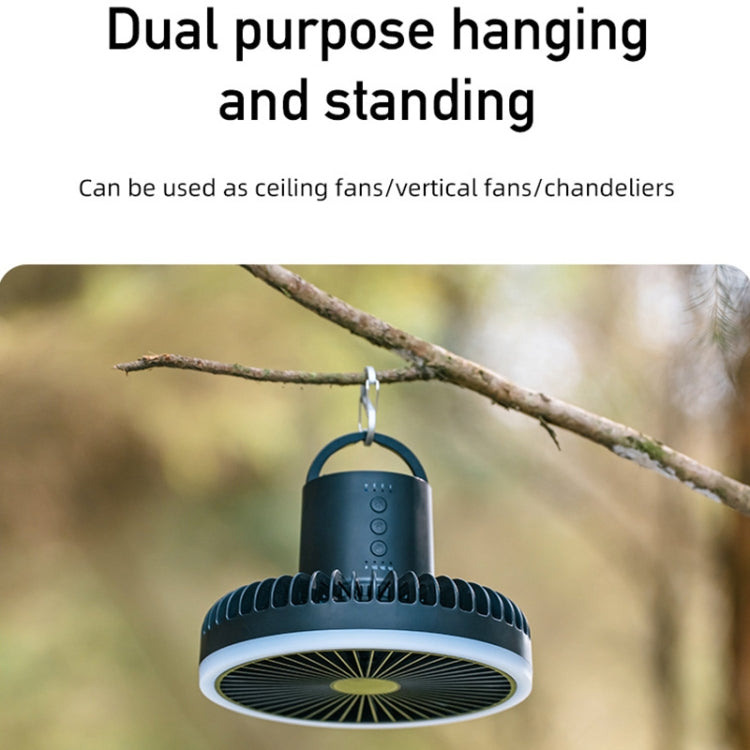 DQ216 10000mAh Outdoor Portable Liftable Swivel Head Camping Fan Tent Hanging Vertical Colorful Light with Remote Control(Avocado Green) - Electric Fans by PMC TechLife | Online Shopping South Africa | PMC TechLife | Buy Now Pay Later Mobicred