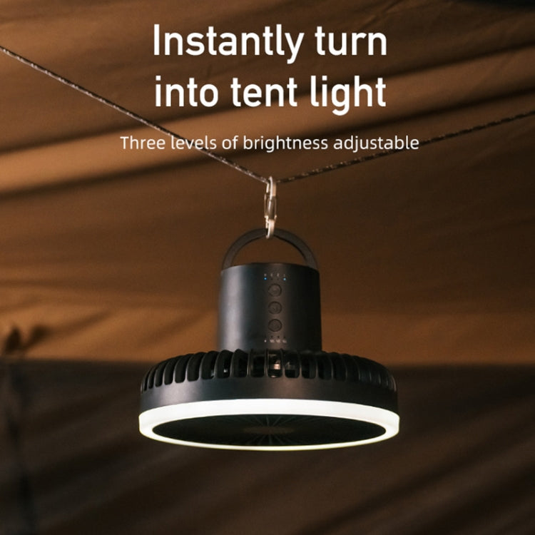 DQ216 10000mAh Outdoor Portable Liftable Swivel Head Camping Fan Tent Hanging Vertical Colorful Light with Remote Control(Avocado Green) - Electric Fans by PMC TechLife | Online Shopping South Africa | PMC TechLife | Buy Now Pay Later Mobicred