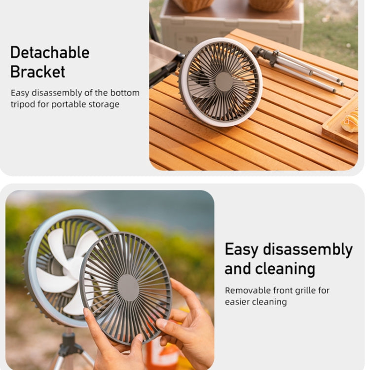 DQ216 10000mAh Outdoor Portable Liftable Swivel Head Camping Fan Tent Hanging Vertical Colorful Light with Remote Control(Avocado Green) - Electric Fans by PMC TechLife | Online Shopping South Africa | PMC TechLife | Buy Now Pay Later Mobicred