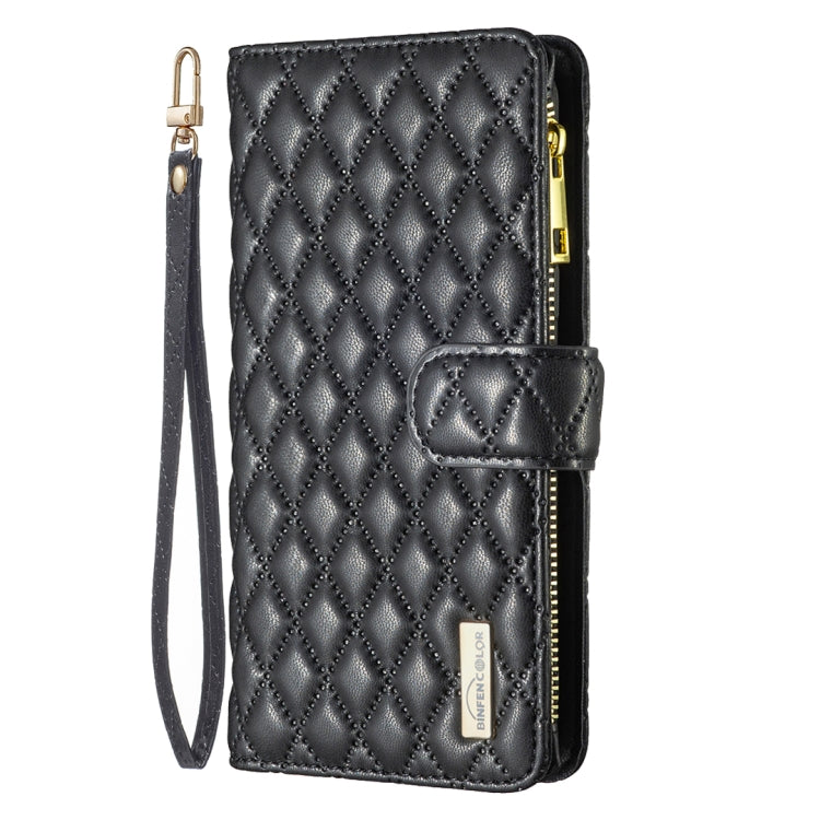 For Nokia G42/G310 Diamond Lattice Zipper Wallet Leather Flip Phone Case(Black) - Nokia Cases by PMC TechLife | Online Shopping South Africa | PMC TechLife | Buy Now Pay Later Mobicred