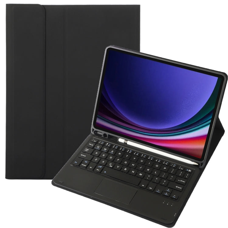 For Samsung Galaxy Tab S9 A710B-A Candy Color TPU Touch Bluetooth Keyboard Leather Tablet Case with Pen Holder(Black) - Samsung Keyboard by PMC TechLife | Online Shopping South Africa | PMC TechLife