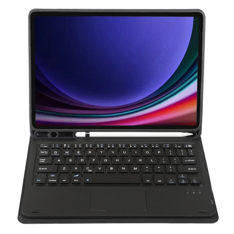 For Samsung Galaxy Tab S9 A710B-A Candy Color TPU Touch Bluetooth Keyboard Leather Tablet Case with Pen Holder(Black) - Samsung Keyboard by PMC TechLife | Online Shopping South Africa | PMC TechLife