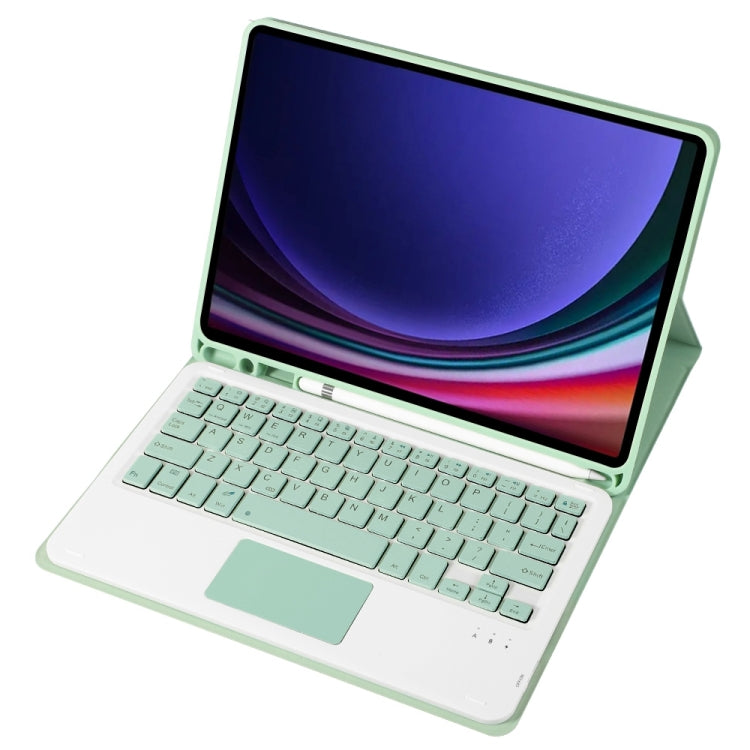 For Samsung Galaxy Tab S9 A710B-A Candy Color TPU Touch Bluetooth Keyboard Leather Tablet Case with Pen Holder(Light Green) - Samsung Keyboard by PMC TechLife | Online Shopping South Africa | PMC TechLife
