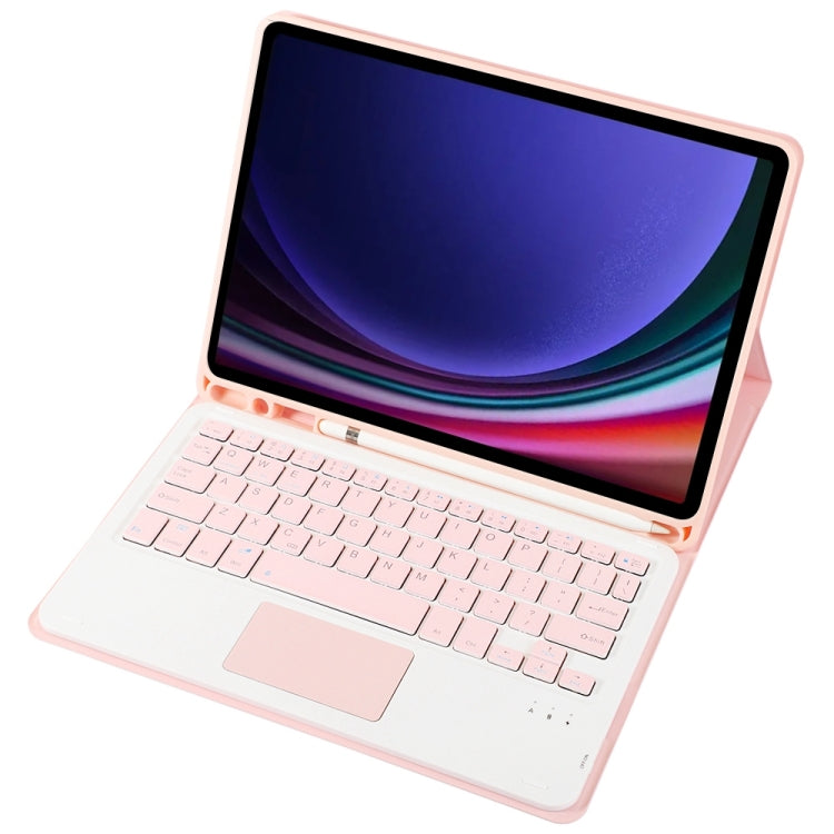 For Samsung Galaxy Tab S9 A710B-A Candy Color TPU Touch Bluetooth Keyboard Leather Tablet Case with Pen Holder(Pink) - Samsung Keyboard by PMC TechLife | Online Shopping South Africa | PMC TechLife