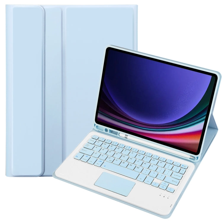 For Samsung Galaxy Tab S9 A710B-A Candy Color TPU Touch Bluetooth Keyboard Leather Tablet Case with Pen Holder(Ice Blue) - Samsung Keyboard by PMC TechLife | Online Shopping South Africa | PMC TechLife