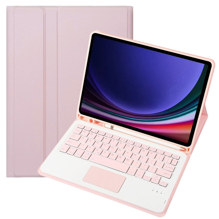 For Samsung Galaxy Tab S9 FE / 10 FE A710B-A Candy Color TPU Touch Bluetooth Keyboard Leather Tablet Case with Pen Holder(Pink) - Samsung Keyboard by PMC TechLife | Online Shopping South Africa | PMC TechLife | Buy Now Pay Later Mobicred