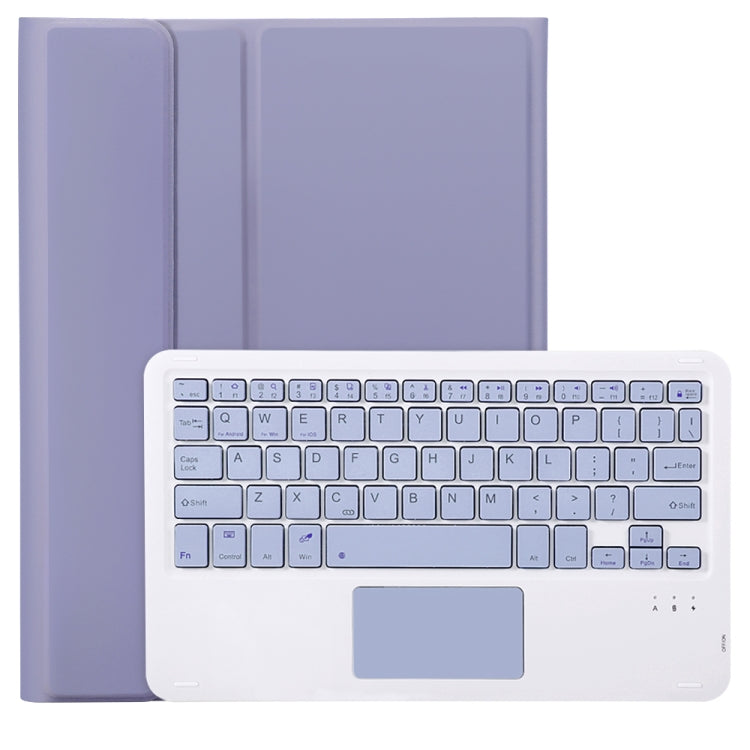 For Samsung Galaxy Tab S9 FE / 10 FE A710B-A Candy Color TPU Touch Bluetooth Keyboard Leather Tablet Case with Pen Holder(Purple) - Samsung Keyboard by PMC TechLife | Online Shopping South Africa | PMC TechLife | Buy Now Pay Later Mobicred