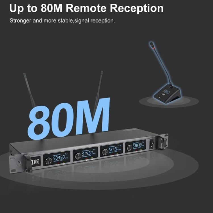 XTUGA A140-C Wireless Microphone System 4-Channel UHF Four Conference Mics(UK Plug) - free shipping - PMC Jewellery - Order now!