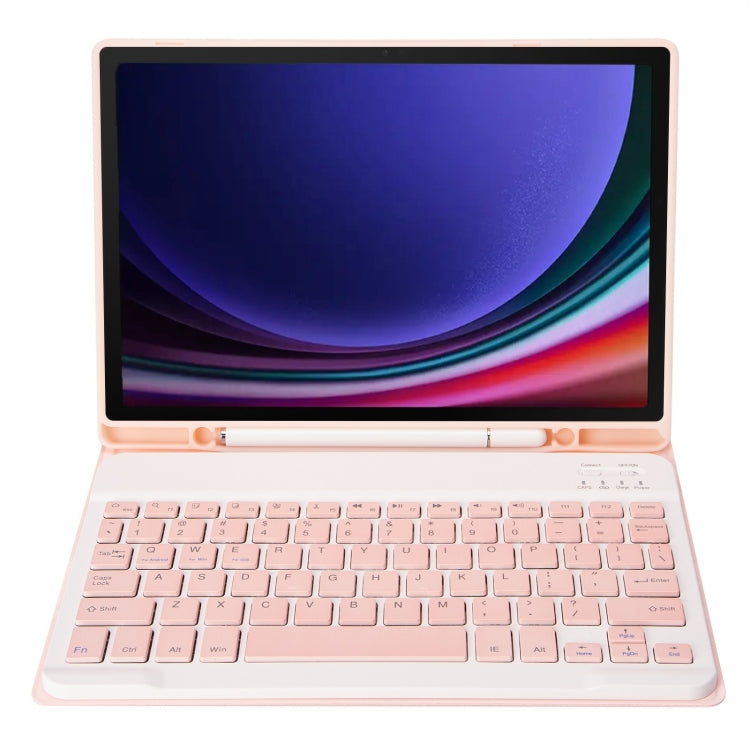For Samsung Galaxy Tab S9 A710B Candy Color TPU Bluetooth Keyboard Leather Tablet Case with Pen Holder(Pink) - Samsung Keyboard by PMC TechLife | Online Shopping South Africa | PMC TechLife | Buy Now Pay Later Mobicred