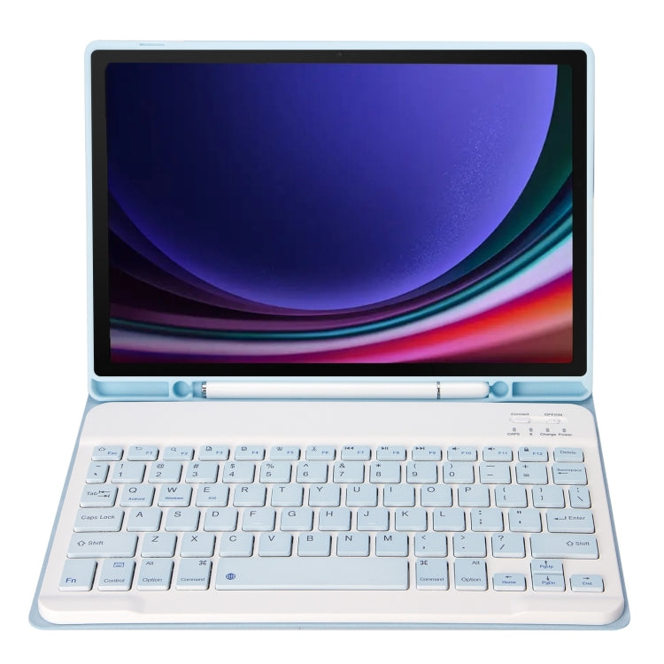 For Samsung Galaxy Tab S9 A710B Candy Color TPU Bluetooth Keyboard Leather Tablet Case with Pen Holder(Ice Blue) - Samsung Keyboard by PMC TechLife | Online Shopping South Africa | PMC TechLife