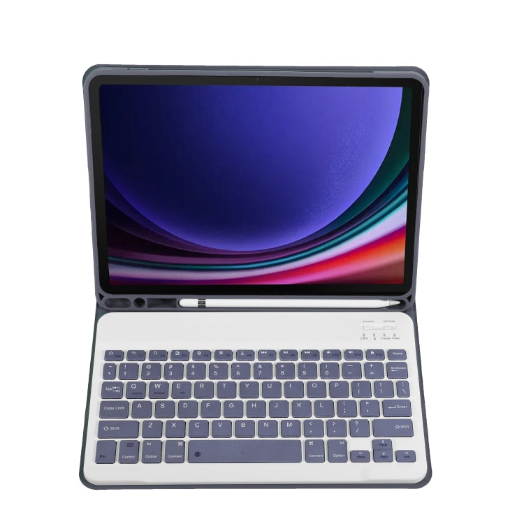 For Samsung Galaxy Tab S9 A710B Candy Color TPU Bluetooth Keyboard Leather Tablet Case with Pen Holder(Purple) - Samsung Keyboard by PMC TechLife | Online Shopping South Africa | PMC TechLife