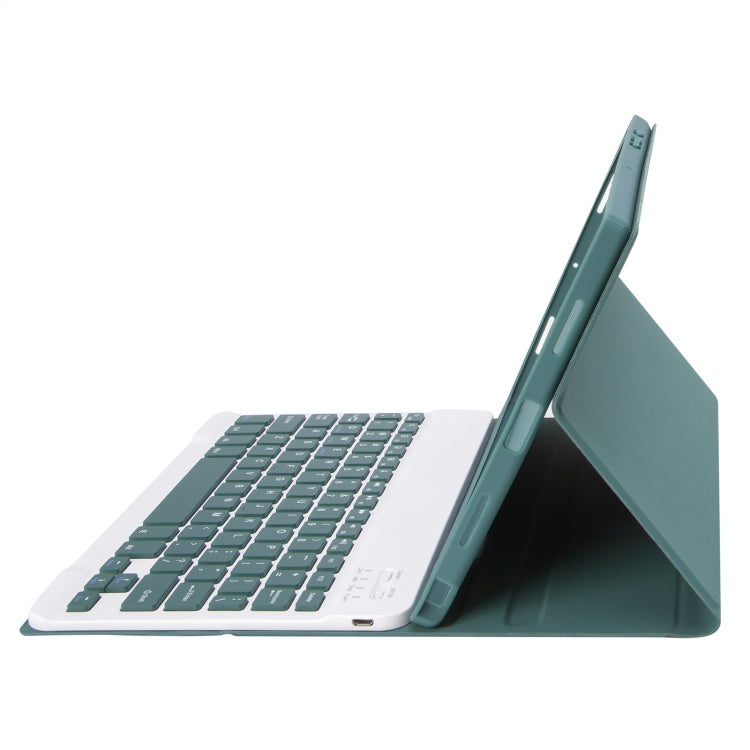 For Samsung Galaxy Tab S9 FE / S10 FE A710B Candy Color TPU Bluetooth Keyboard Leather Tablet Case with Pen Holder(Dark Green) - Samsung Keyboard by PMC TechLife | Online Shopping South Africa | PMC TechLife | Buy Now Pay Later Mobicred
