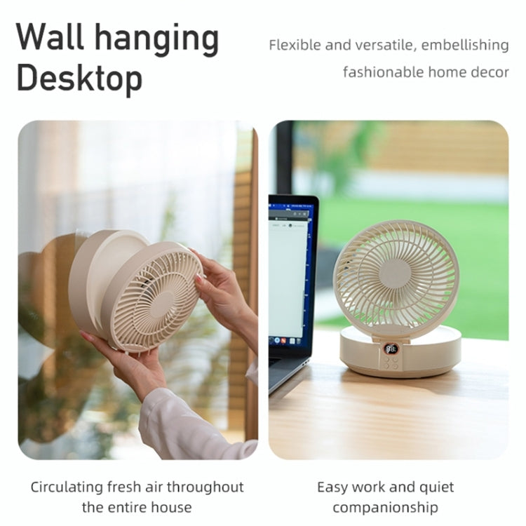WSK302 4000mAh Swivel Head Wall Mounted Fan with Night Light(White) - Electric Fans by PMC TechLife | Online Shopping South Africa | PMC TechLife | Buy Now Pay Later Mobicred