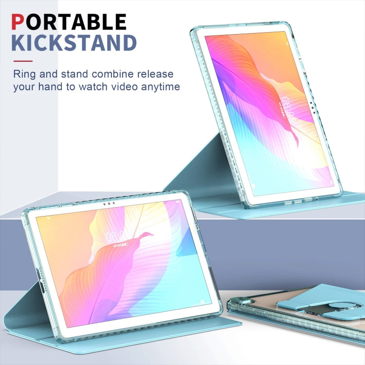 For Huawei MatePad T10 / T10S Clear 360 Rotation Stand Smart Leather Tablet Case(White) - Huawei by PMC TechLife | Online Shopping South Africa | PMC TechLife | Buy Now Pay Later Mobicred