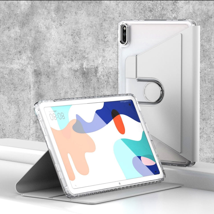 For Huawei MatePad 10.4 Clear 360 Rotation Stand Smart Leather Tablet Case(White) - Huawei by PMC TechLife | Online Shopping South Africa | PMC TechLife | Buy Now Pay Later Mobicred