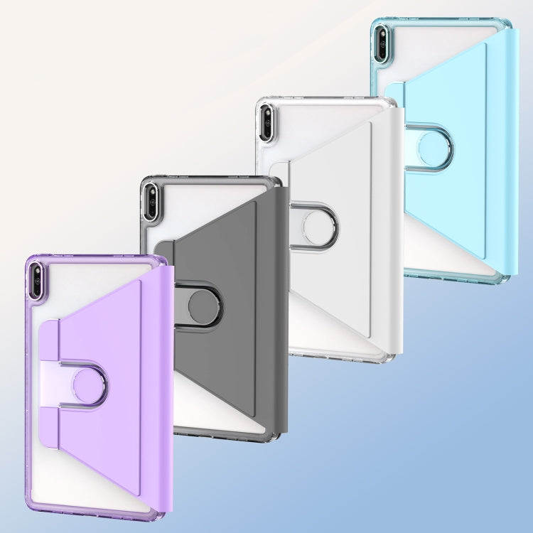 For Huawei MatePad 10.4 Clear 360 Rotation Stand Smart Leather Tablet Case(White) - Huawei by PMC TechLife | Online Shopping South Africa | PMC TechLife | Buy Now Pay Later Mobicred