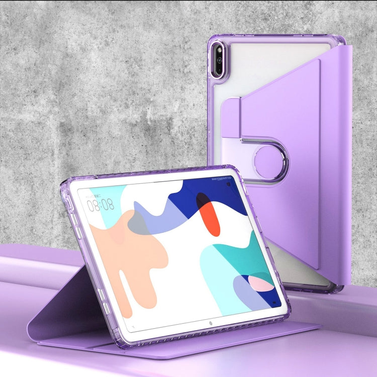 For Huawei MatePad 10.4 Clear 360 Rotation Stand Smart Leather Tablet Case(Purple) - Huawei by PMC TechLife | Online Shopping South Africa | PMC TechLife | Buy Now Pay Later Mobicred