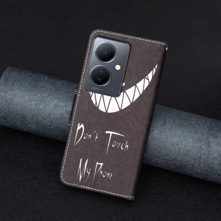 For vivo Y78 5G Colored Drawing Pattern Leather Phone Case(Smirk) - vivo Cases by PMC TechLife | Online Shopping South Africa | PMC TechLife | Buy Now Pay Later Mobicred