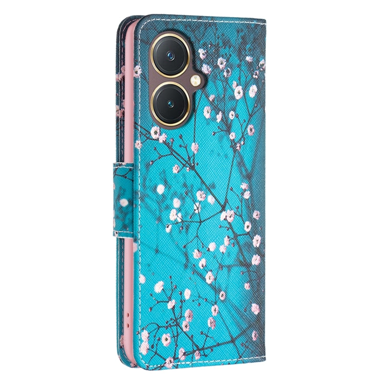 For vivo Y27 4G Colored Drawing Pattern Leather Phone Case(Plum Blossom) - vivo Cases by PMC TechLife | Online Shopping South Africa | PMC TechLife
