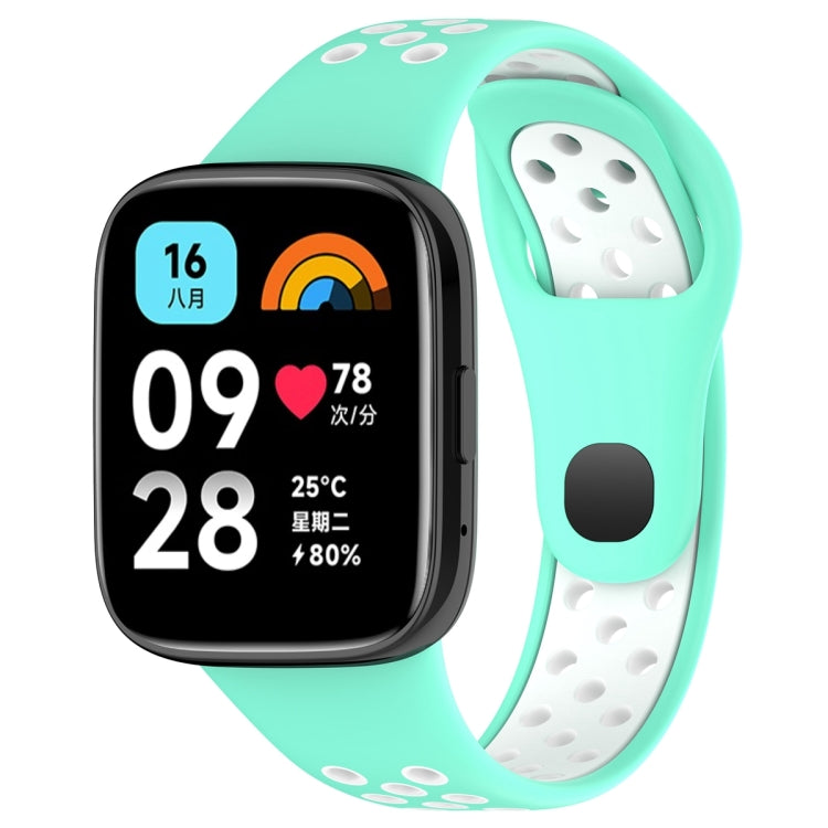 For Redmi Watch 3 Lite / Watch 3 Active Two Color Silicone Watch Band(Teal White) - Watch Bands by PMC TechLife | Online Shopping South Africa | PMC TechLife