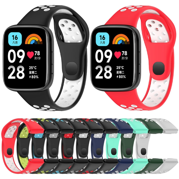 For Redmi Watch 3 Lite / Watch 3 Active Two Color Silicone Watch Band(Teal White) - Watch Bands by PMC TechLife | Online Shopping South Africa | PMC TechLife