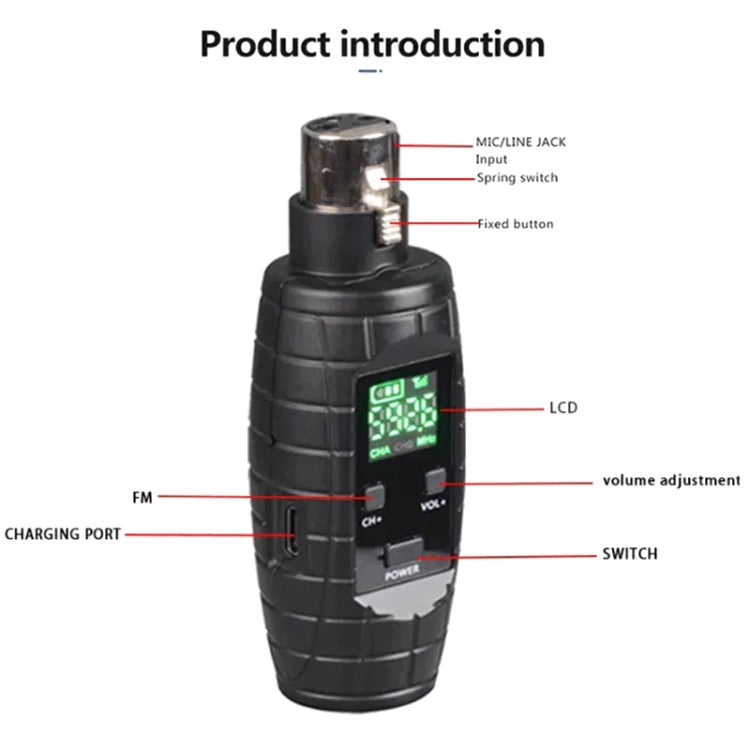 XTUGA U-95 Wireless XLR Transmitter and Receiver UHF Wireless Guitar Transmitter Receiver With Condenser Mic - Microphone by XTUGA | Online Shopping South Africa | PMC TechLife | Buy Now Pay Later Mobicred